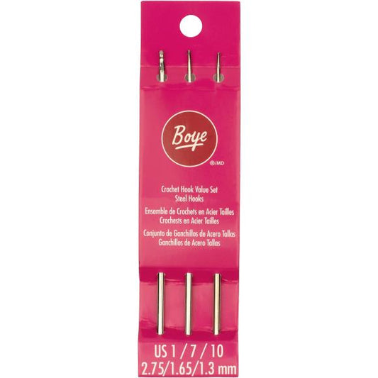 Boye Steel Crochet Hook Set 3/Pkg