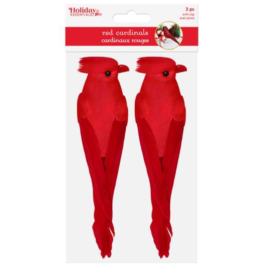 Craft Dcor Essentials Cardinals W/Gator Clip 5" 2/Pkg
