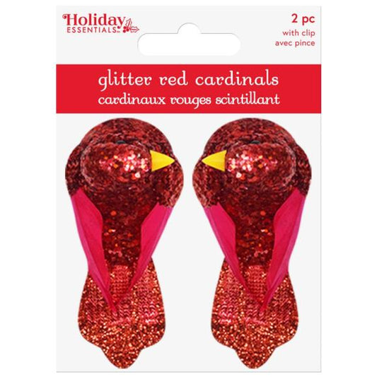 Craft Dcor Essentials Cardinals W/Gator Clip 3" 2/Pkg