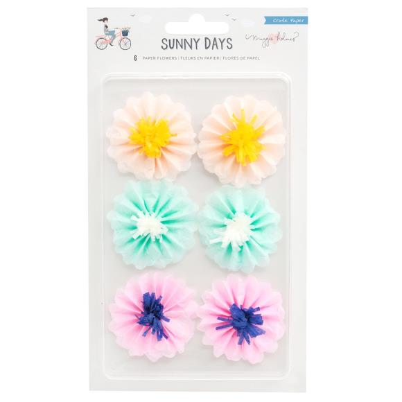 Maggie Holmes Sunny Days Adhesive Paper Flowers 6/Pkg