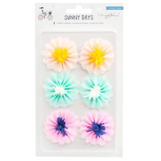Maggie Holmes Sunny Days Adhesive Paper Flowers 6/Pkg