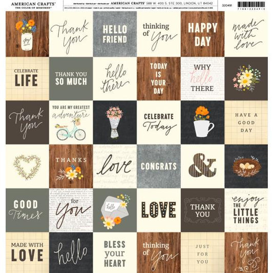 American Crafts Brands Everyday Cardstock 12"X12"