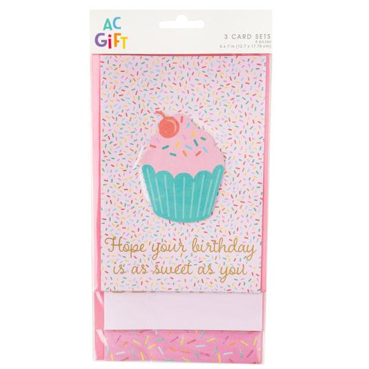 American Crafts Greeting Cards 3/Pkg