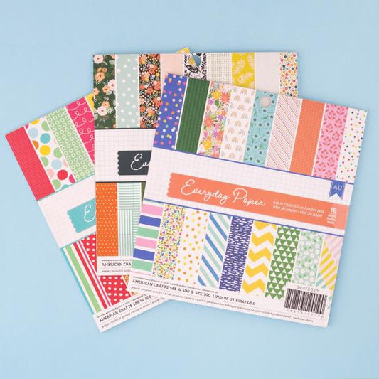 American Crafts Single-Sided Paper Pad 6"X6" 18 Sheets