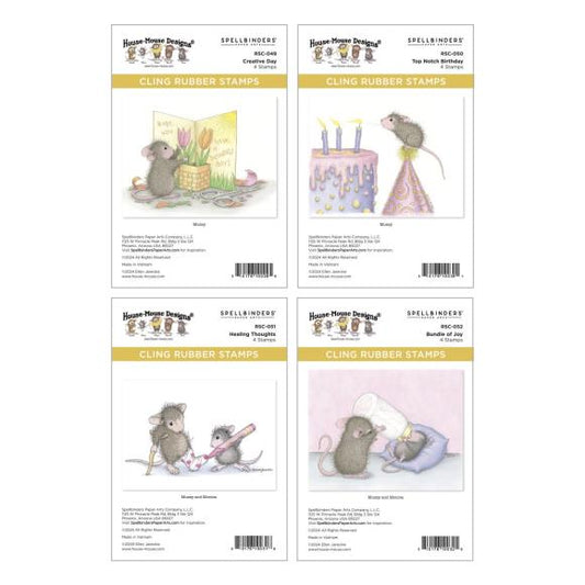 House Mouse Cling Rubber Stamp Collector Bundle