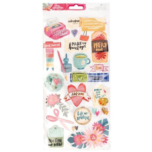 Amy Tan Hustle & Heart Layered Paper Stickers 6"X12"