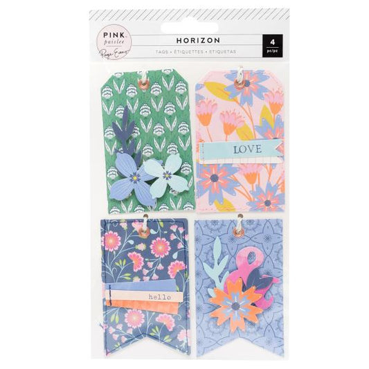 Paige Evans Horizon Layered Cardstock Tags 4/Pkg