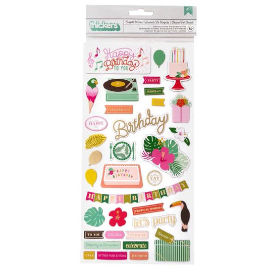 Confetti Wishes Thickers Stickers 5.5"X11" 89/Pkg
