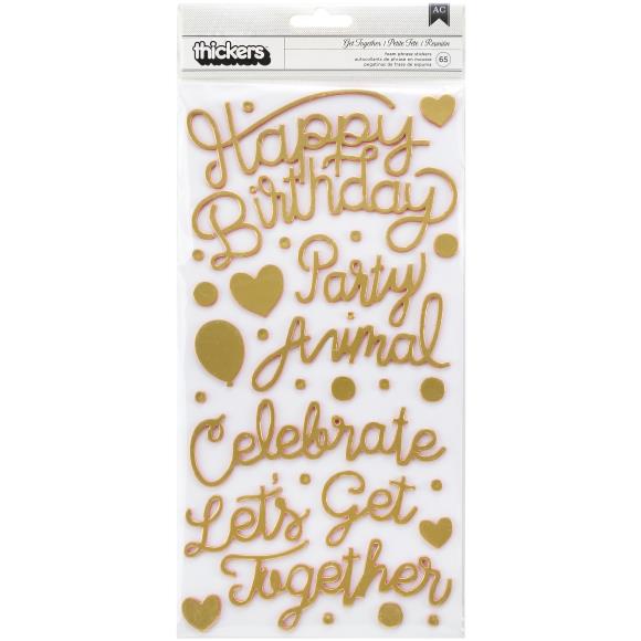Confetti Wishes Thickers Stickers 5.5"X11" 65/Pkg