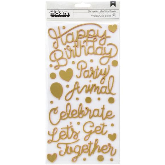 Confetti Wishes Thickers Stickers 5.5"X11" 65/Pkg
