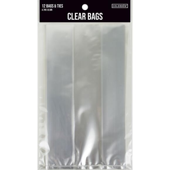 Colorbok Clear Bags & Ties 12/pkg