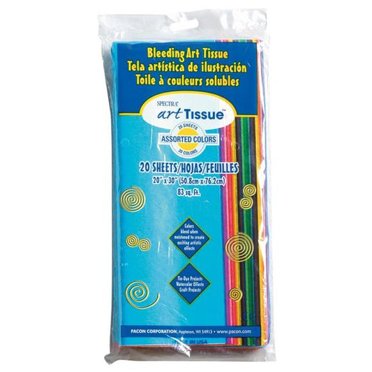 Spectra Deluxe Bleeding Art Tissue 20 Assorted Colors