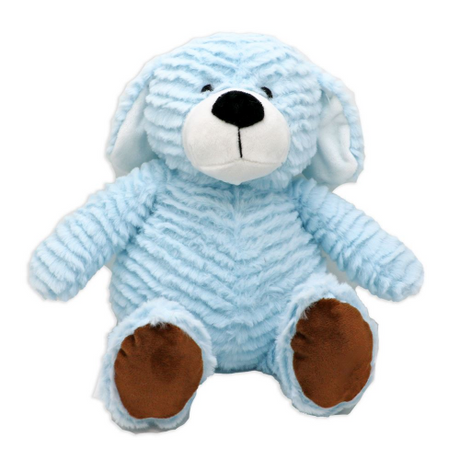 8" RIDGED PLUSH DOG - BLUE (Case of 24)