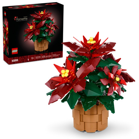 10370 Icons Poinsettia Plant Decor Building Set (Case of 3)