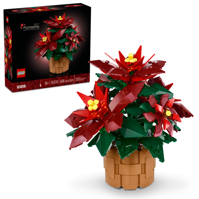 10370 Icons Poinsettia Plant Decor Building Set (Case of 3)