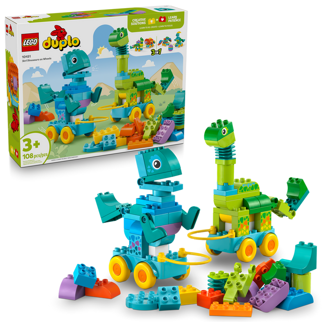 10451 3in1 Dinosaurs on Wheels (Case of 2)