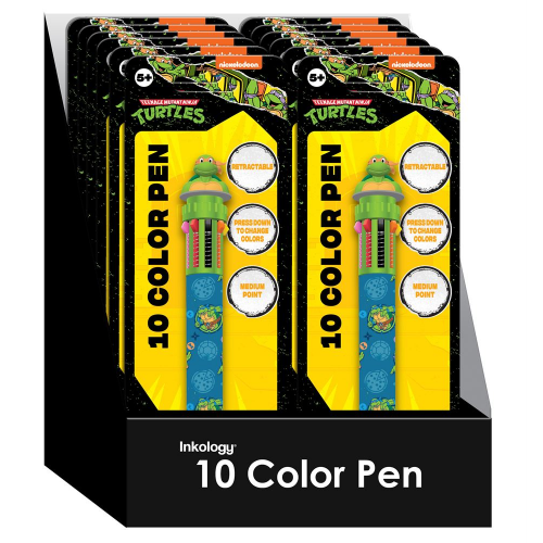 TMNT - 10 COLOR- JUMBO PEN (Case of 12) INKOLOGY