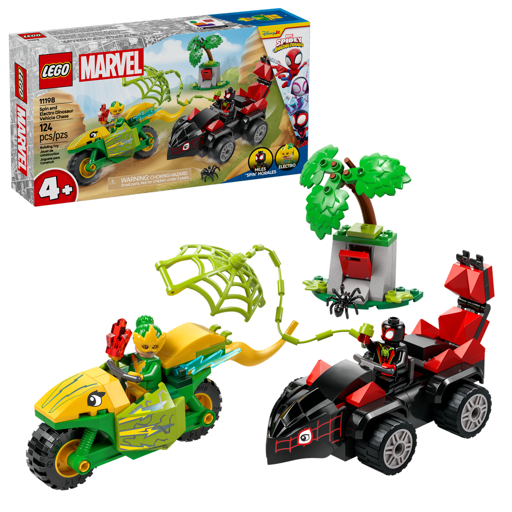 11198 Spin and Electro Dinosaur Vehicle Chase (Case of 4)