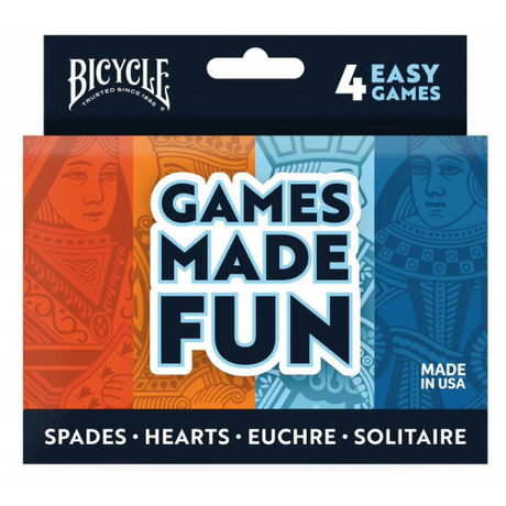 BICYCLE - 4pk ASST ( Hearts, Spades, Euchre, Solitaire ) (Case of 6)