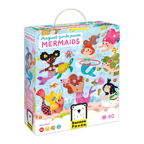 MAGICAL JUMBO - 60pc PUZZLE MERMAIDS (4+) (Case of 6)