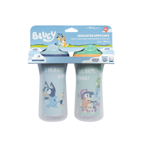 FIRST YEARS - BLUEY - INSULATED 9oz SIPPY CUP 2pk (Case of 2)