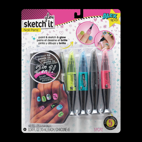ALEX - SPA - GLOW SKETCH IT NAIL PENS (Case of 12) OUT THERE FIRST