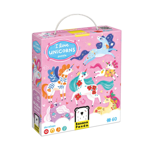 I LOVE UNICORNS - 60pc PUZZLE (4+) (Case of 10)