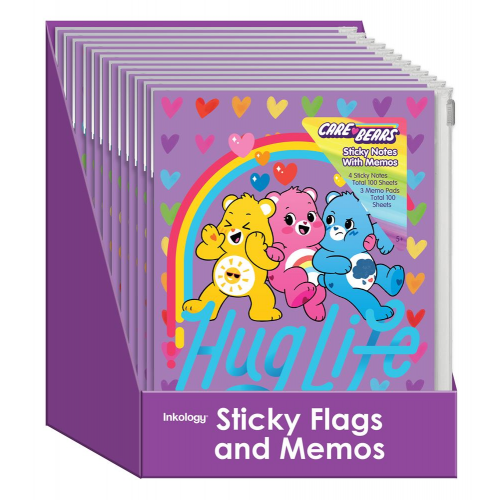 CARE BEARS - STICKY FLAGS & PADS (Case of 12)