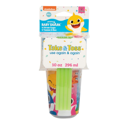 FIRST YEARS - BABY SHARK T&T STRAW CUP 4PK (Case of 24)