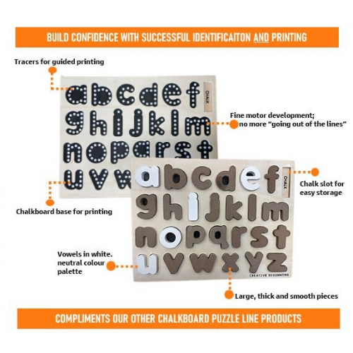 PUZZLE/TRACER - LOWERCASE ALPHABET CHALKBOARD (Case of 12)