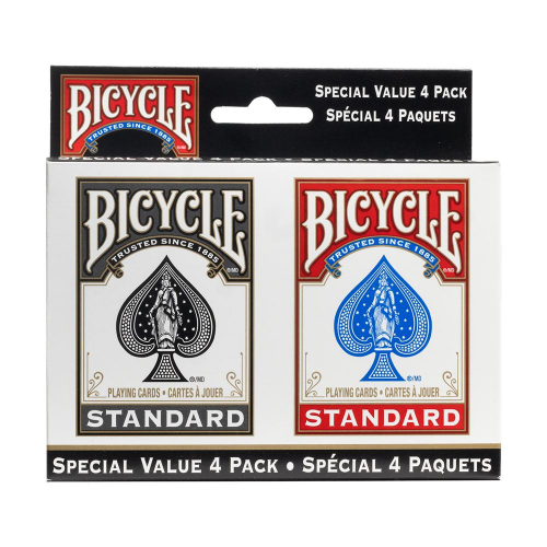 BICYCLE - STANDARD PLAYING CARDS  - 4pk (BIL) (Case of 5)
