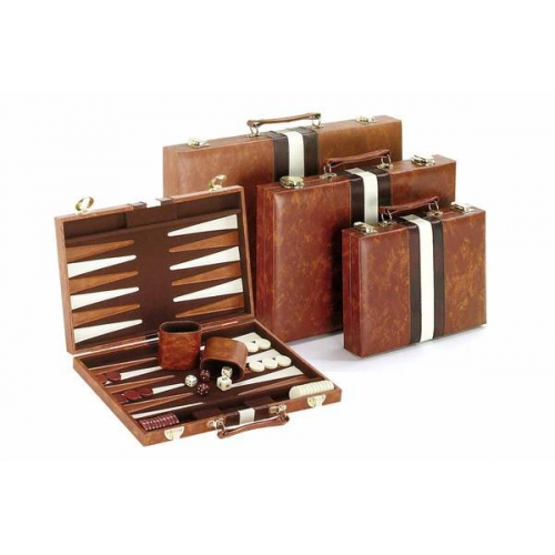 18" BROWN W/ STRIPES BACKGAMMON (Case of 6)