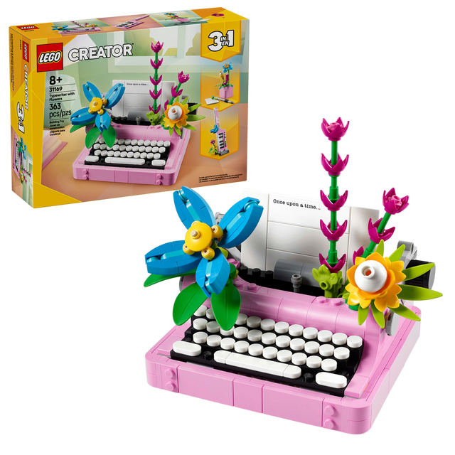 31169 Typewriter with Flowers (Case of 3)