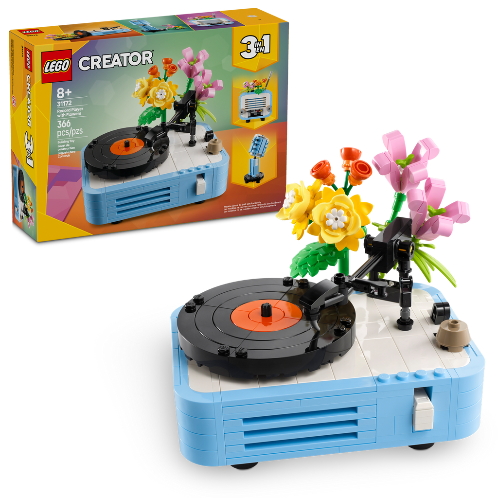 31172 Record Player with Flowers (Case of 3)