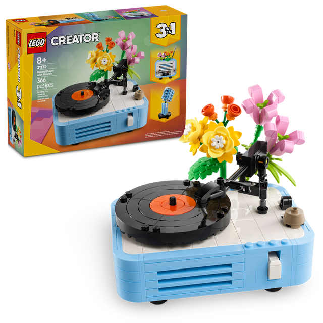 31172 Record Player with Flowers (Case of 3)