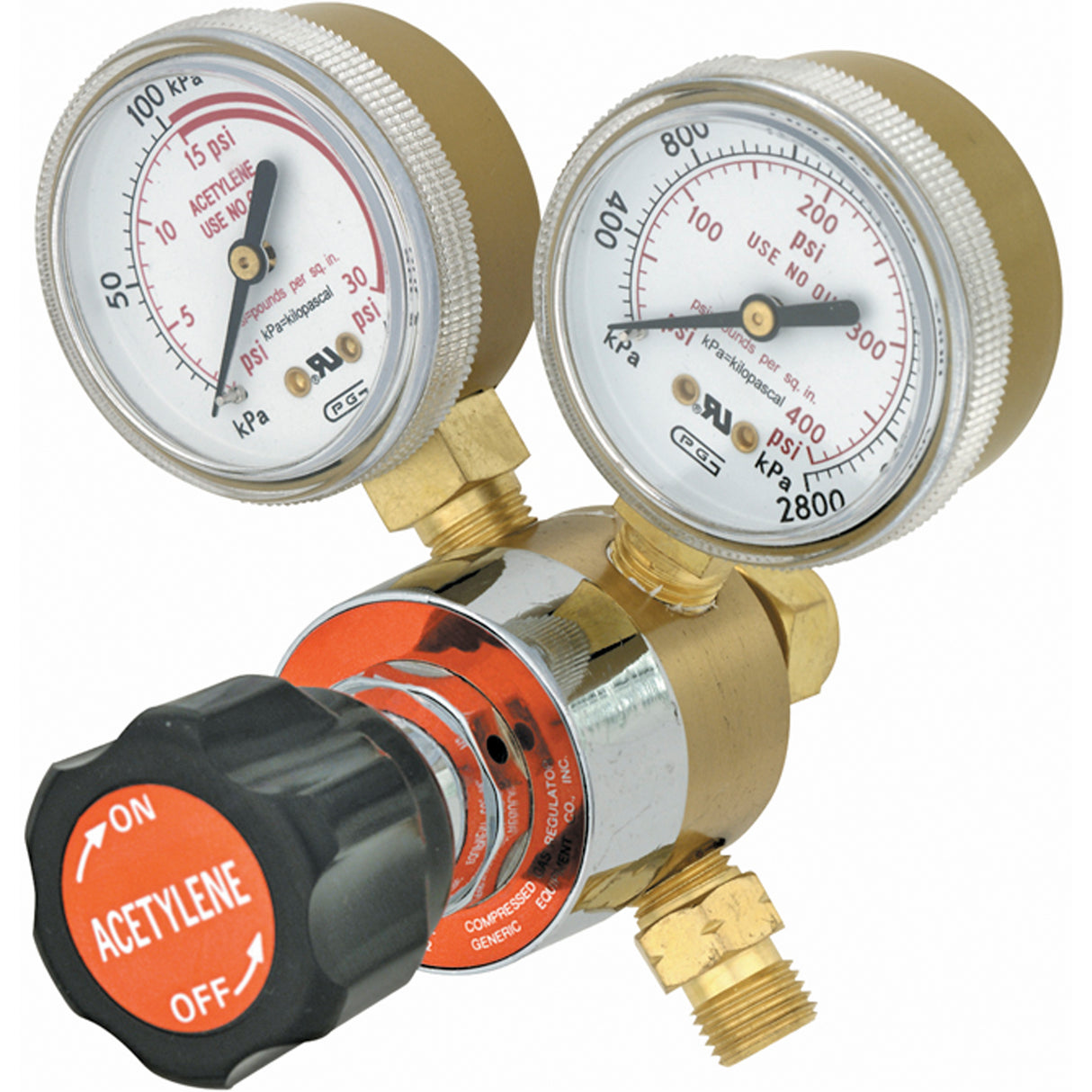 Light-Duty Single Stage Regulator, Oxygen, CGA200 "MC" Rear Inlet