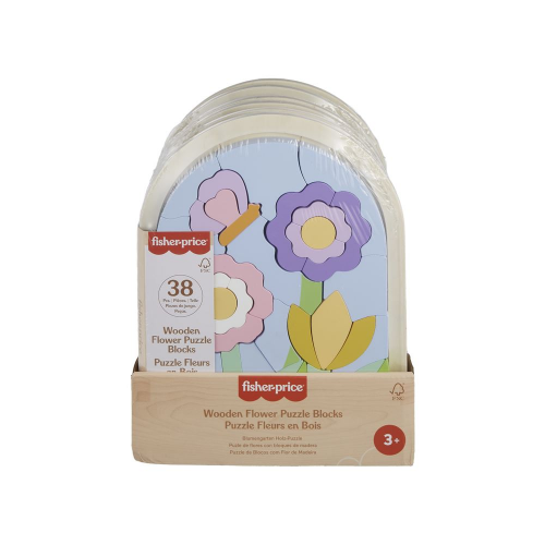 FP - WOOD - FLOWER PUZZLE BLOCKS (Case of 6)