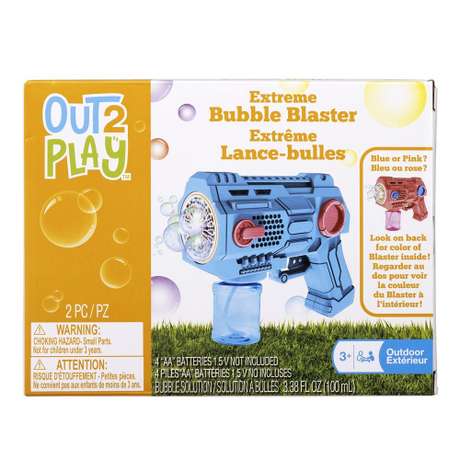 OUT to PLAY - BUBBLE BLASTER WITH LIGHT (Case of 4)