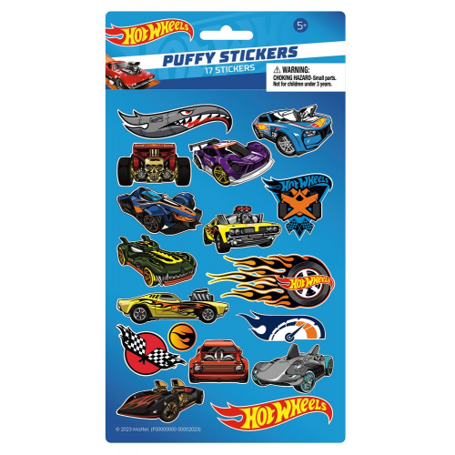 HOT WHEELS - PUFFY STICKERS (Case of 6)