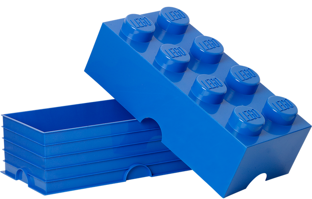 40040631 LEGO Storage Brick 8 Bright Blue (Case of 3)