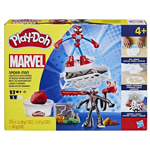 PLAY-DOH - SPIDERMAN LAUNCH and SLICE BATTLE (Case of 4)