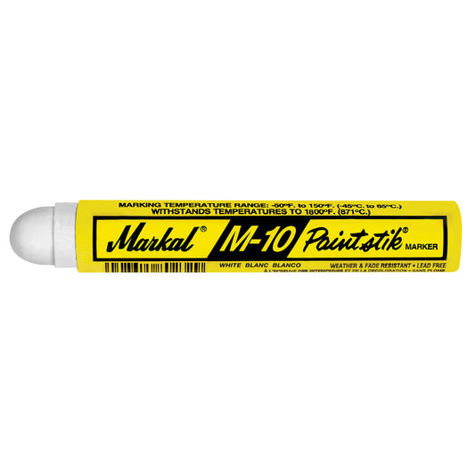M-10 Paintstik® Paint Marker, Solid Stick, White