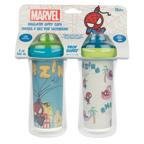FIRST YEARS - MARVEL - INSULATED 9oz SIPPY CUP 2pk (Case of 2)
