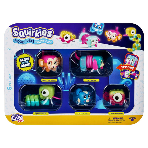 SQUIRKIES - 5pk FIDGET PETS ASST - S1 (Case of 4)