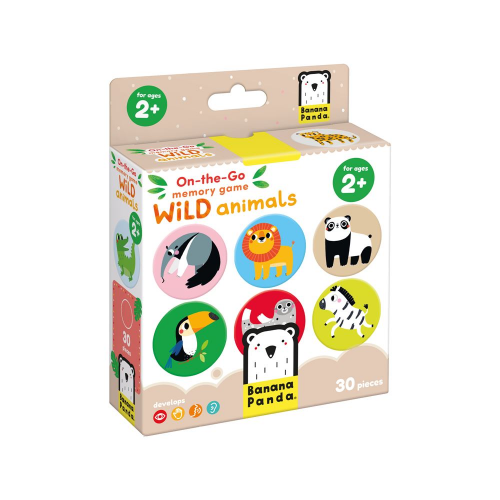 ON-THE-GO MEMORY GAME - WILD ANIMALS - 30 discsÂ  (2+) (Case of 4)