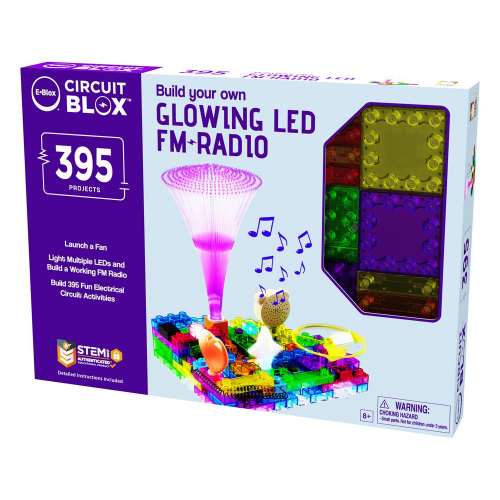 BUILD YOUR OWN - GLOWING LED FM RADIO - 395 PROJECTS (Case of 12) E-BLOX INC