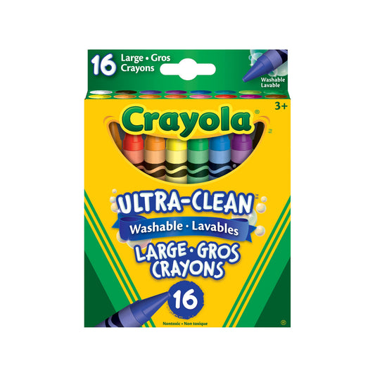 Crayola Ultra-Clean Washable Large Crayons, 16 Count (Case of 12)