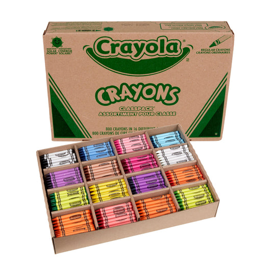 Crayola 800 Regular Crayon Classpack- 16 colours (Case of 1)