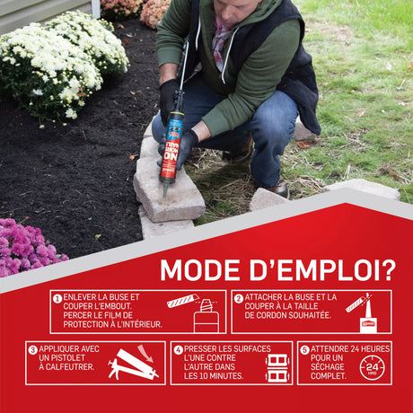 LePage No More Nails Wet Grab Construction Adhesive, White, 266 ml Cartridge, Pack of 1 LePage