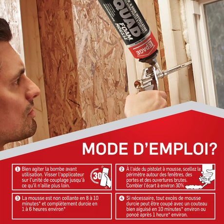 LePage Quad Foam Window and Door Installation Foam, Pale Yellow, 600 ml Can, Pack of 1 LePage®